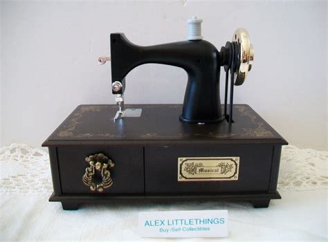 metal sewing machine music box|musical sewing machine.